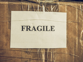 Image showing Vintage looking Fragile sign