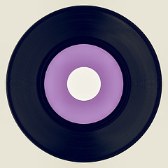 Image showing Vintage looking Vinyl record with purple label