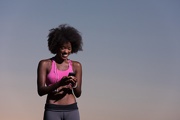 Image showing young african american woman in nature