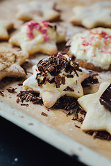 Image showing Tasty homemade cookie with chocolate and cream