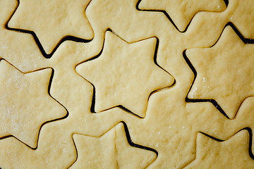 Image showing Star cookies made with shortcrust