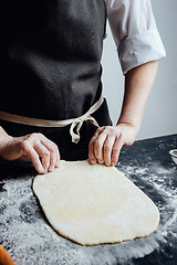 Image showing Person making shortcrust pastry