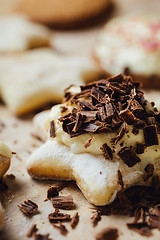 Image showing Tasty homemade cookie with chocolate and cream