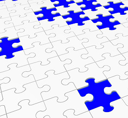 Image showing Unfinished Puzzle Showing Assembling And Completing