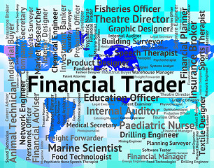 Image showing Financial Trader Shows Middleman Money And Exporter
