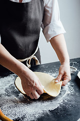 Image showing Person making shortcrust pastry