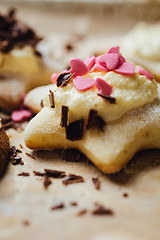 Image showing Tasty homemade cookie with chocolate and cream