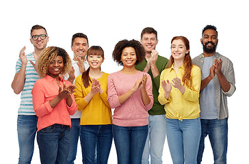 Image showing international group of happy smiling people