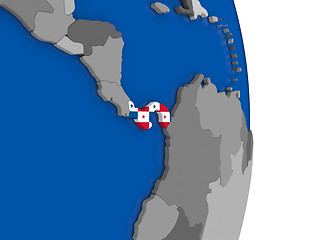 Image showing Panama on globe with flag