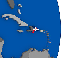 Image showing Dominican Republic on globe with flag