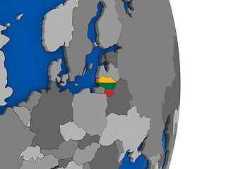 Image showing Lithuania on globe with flag