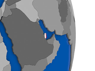 Image showing Qatar on globe with flag