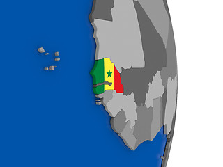 Image showing Senegal on globe with flag