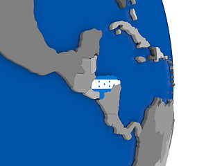 Image showing Honduras on globe with flag