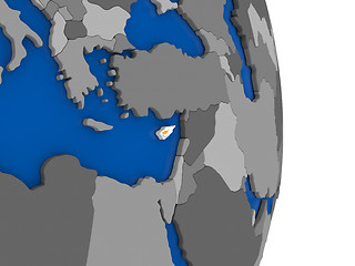 Image showing Cyprus on globe with flag