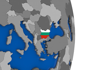 Image showing Bulgaria on globe with flag