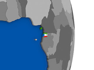 Image showing Equatorial Guinea on globe with flag