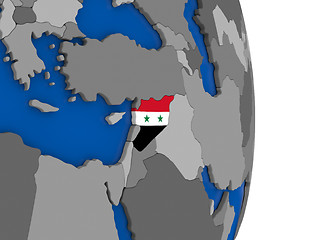 Image showing Syria on globe with flag