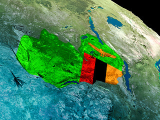 Image showing Flag of Zambia from space