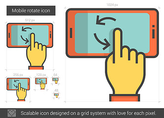 Image showing Mobile rotate line icon.