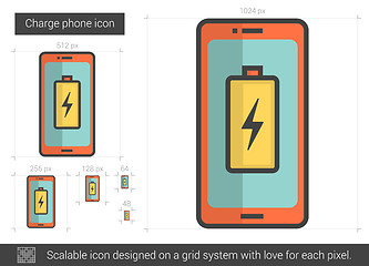 Image showing Charge phone line icon.