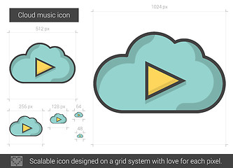 Image showing Cloud music line icon.