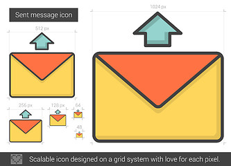 Image showing Send message line icon.