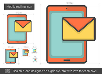 Image showing Mobile mailing line icon.