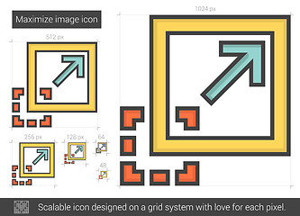 Image showing Maximize image line icon.