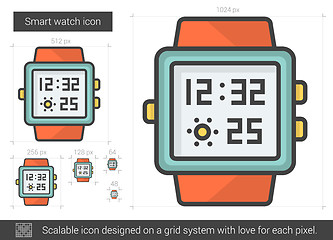 Image showing Smart watch line icon.