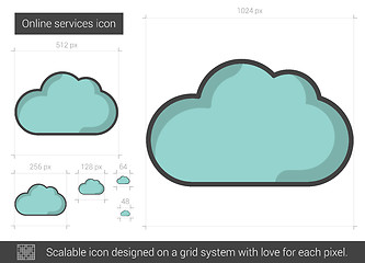 Image showing Online services line icon.