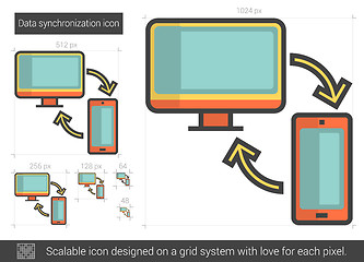 Image showing Data synchronization line icon.