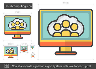 Image showing Cloud computing line icon.