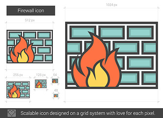 Image showing Firewall line icon.