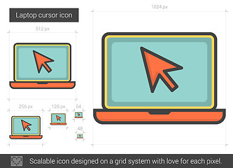 Image showing Laptop cursor line icon.