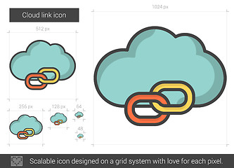 Image showing Cloud link line icon.