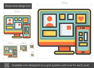 Image showing Responsive design line icon.