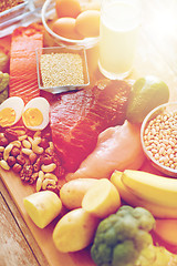 Image showing close up of different food items on table