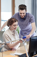 Image showing business team with smartphone in office