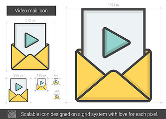 Image showing Video mail line icon.