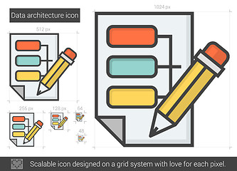 Image showing Data architecture line icon.