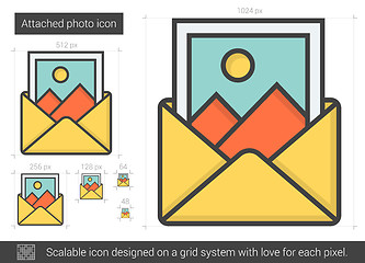 Image showing Attached photo line icon.
