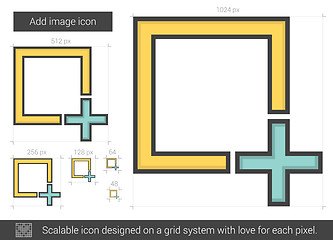 Image showing Add image line icon.