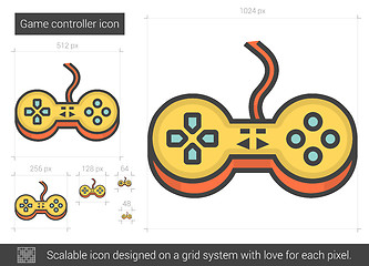 Image showing Game controller line icon.