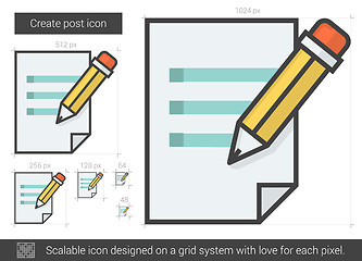 Image showing Create post line icon.