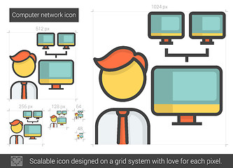 Image showing Computer network line icon.