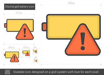 Image showing Discharged battery line icon.