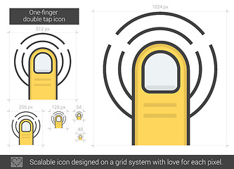 Image showing One-finger double tap line icon.