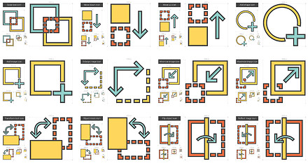 Image showing Content Edition line icon set.