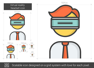 Image showing Virtual reality headset line icon.